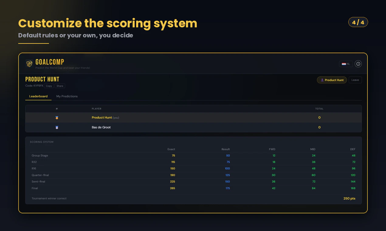 GoalComp screenshot 4
