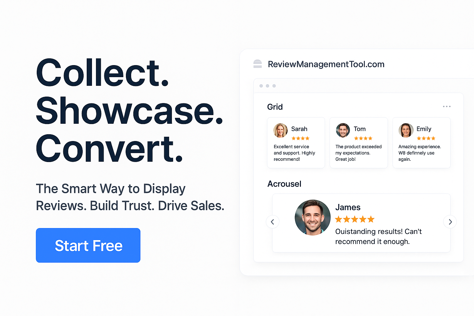 Média Collectez, présentez et grandissez avec des témoignages - Collectez, gérez et présentez les avis qui entraînent des conversions. 2
