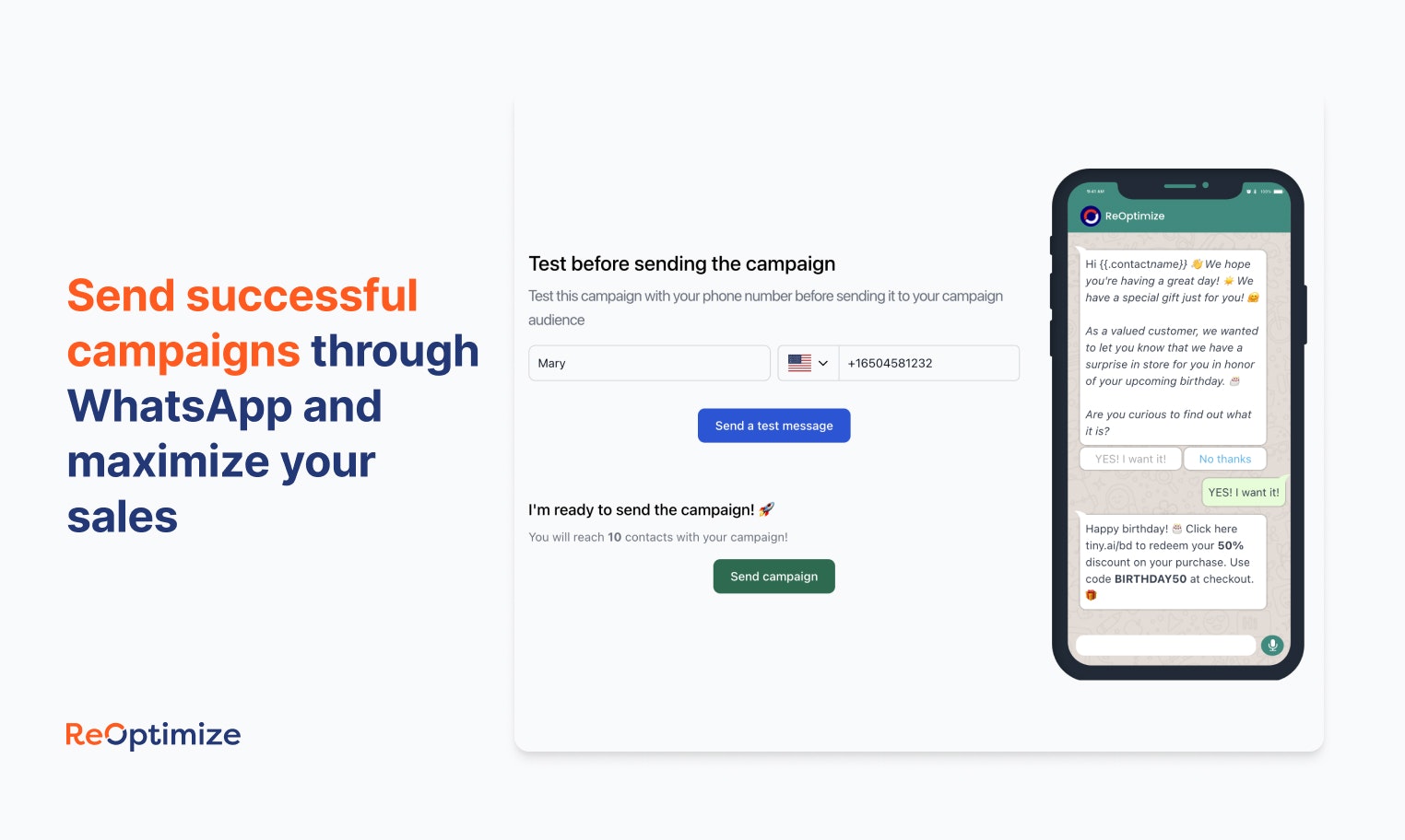 Mídia 6 de Re outimize - A plataforma de marketing do WhatsApp tudo em um para o seu negócio