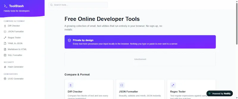 ToolStash — Free Online Developer Tools screenshot 2