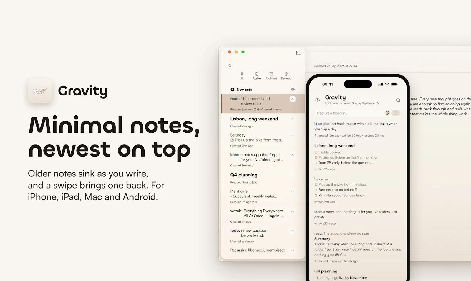 Gravity Notes screenshot 1