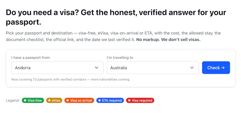 TravelVisaRules screenshot 1