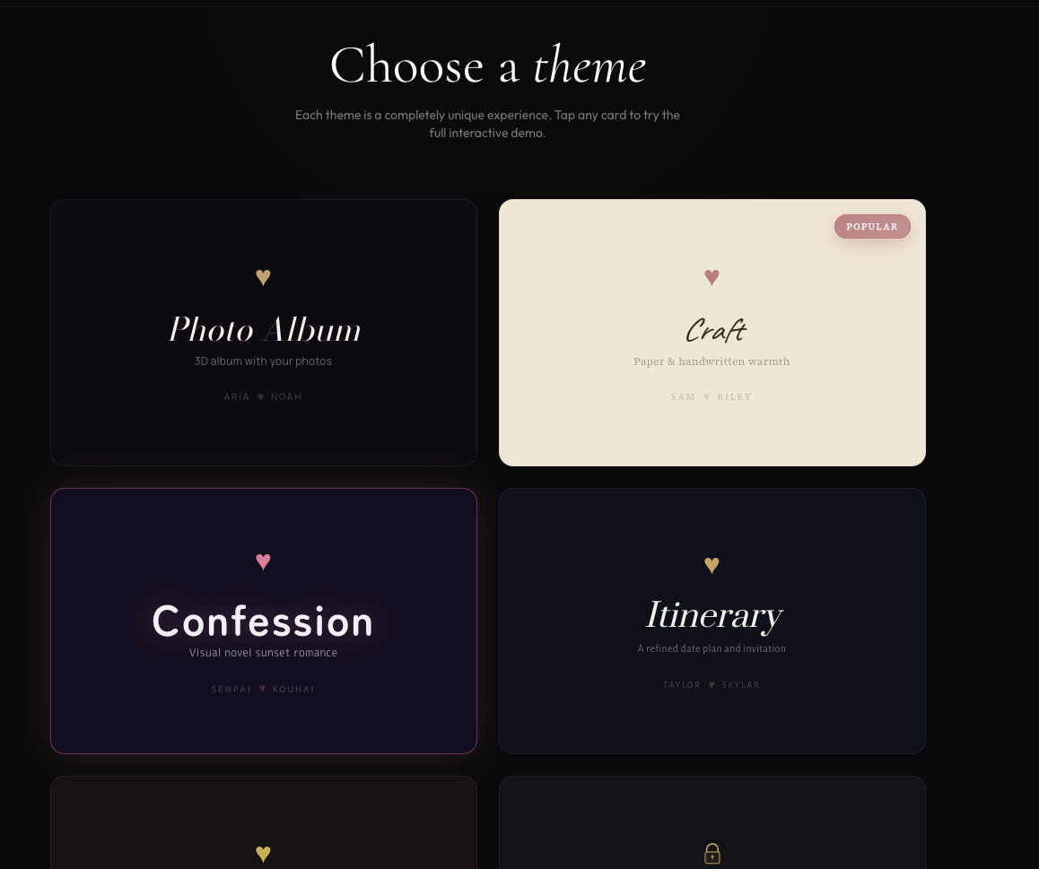Madewithlove.cards - Screenshot 3 showing product features and functionality