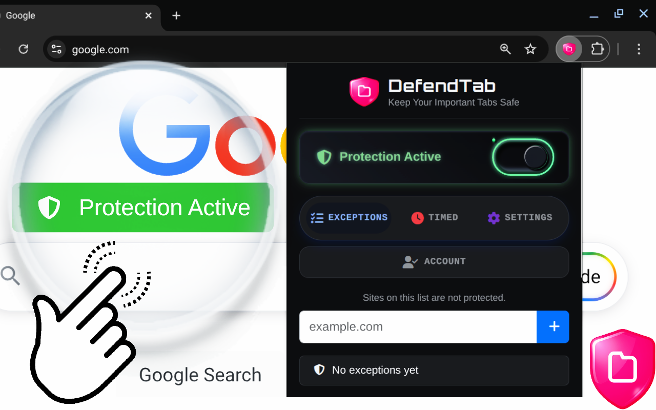 DecendTab：タブを閉じないでください - ガードとロックとして機能するスマートタブプロテクターメディア1