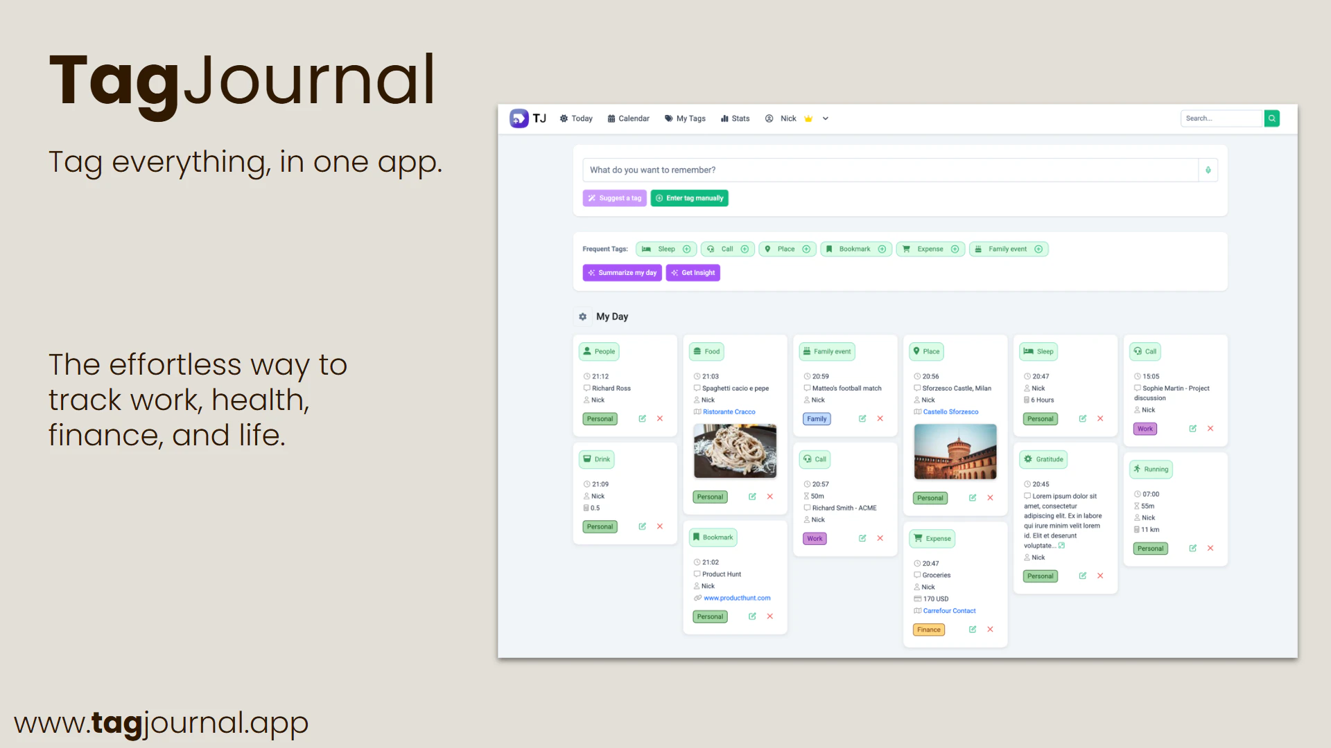 TagJournal screenshot 1
