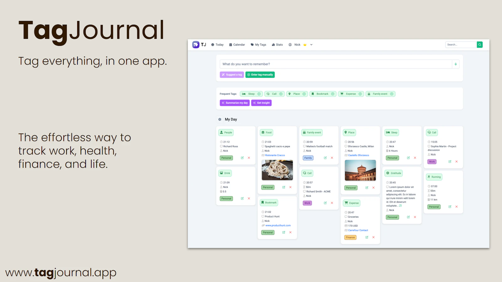 TagJournal screenshot 1