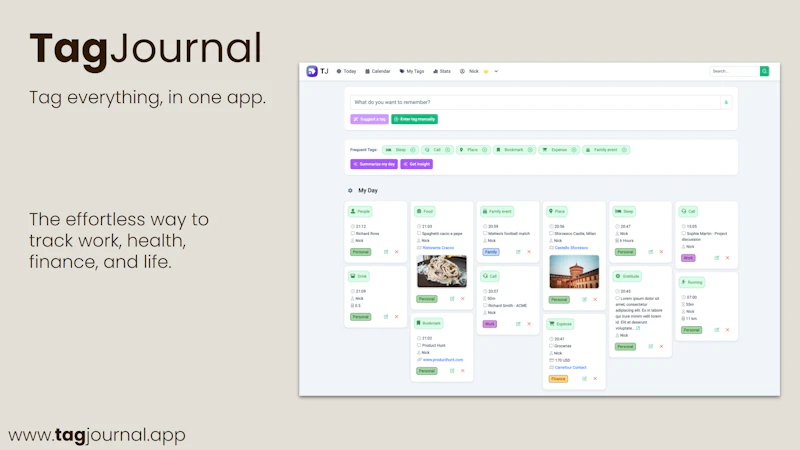 TagJournal screenshot 1