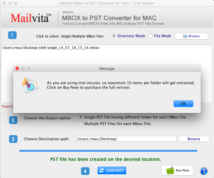Mailvita MBOX to PST Converter For Mac gallery image