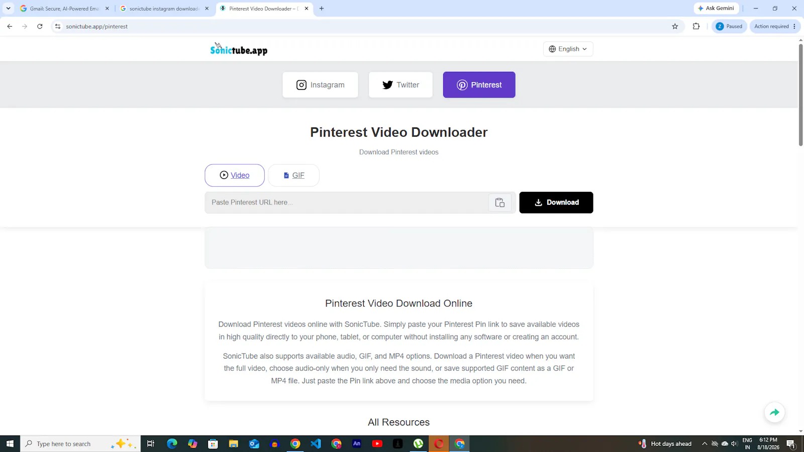 SonicTube – Pinterest Video Downloader screenshot 1