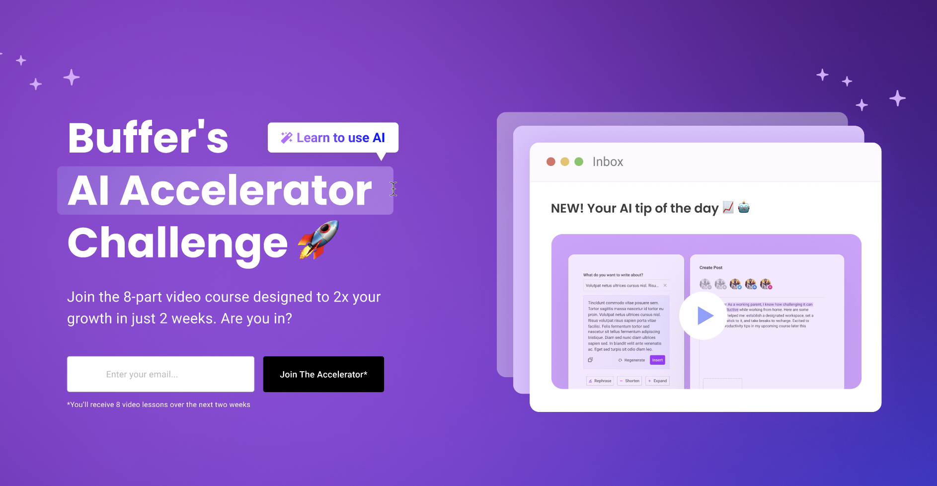 Buffer’s AI Accelerator - 2x your growth in 2 weeks media 1