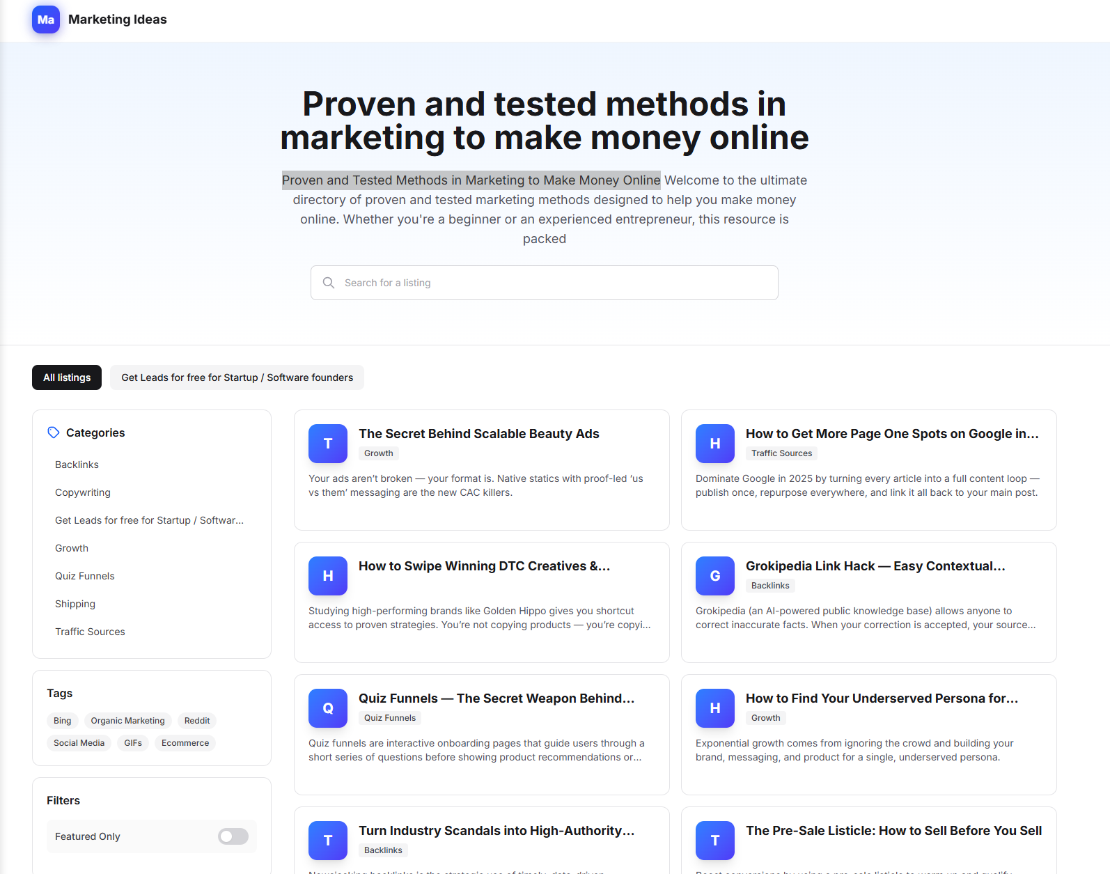 Growth Trends - Main screenshot showing features and interface