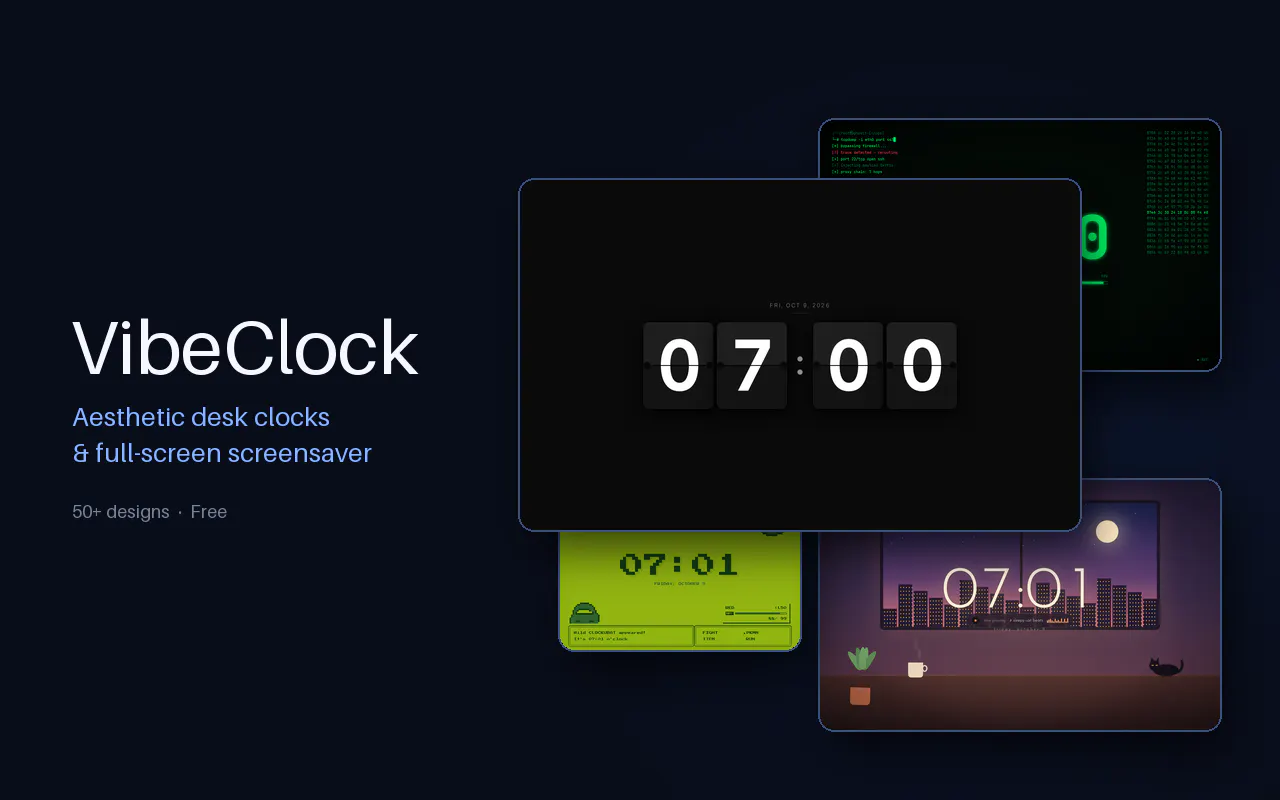 VibeClock Minimalist Flip Clock gallery image