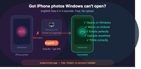 HEIC to JPG, AVIF, SVG to PNG gallery image
