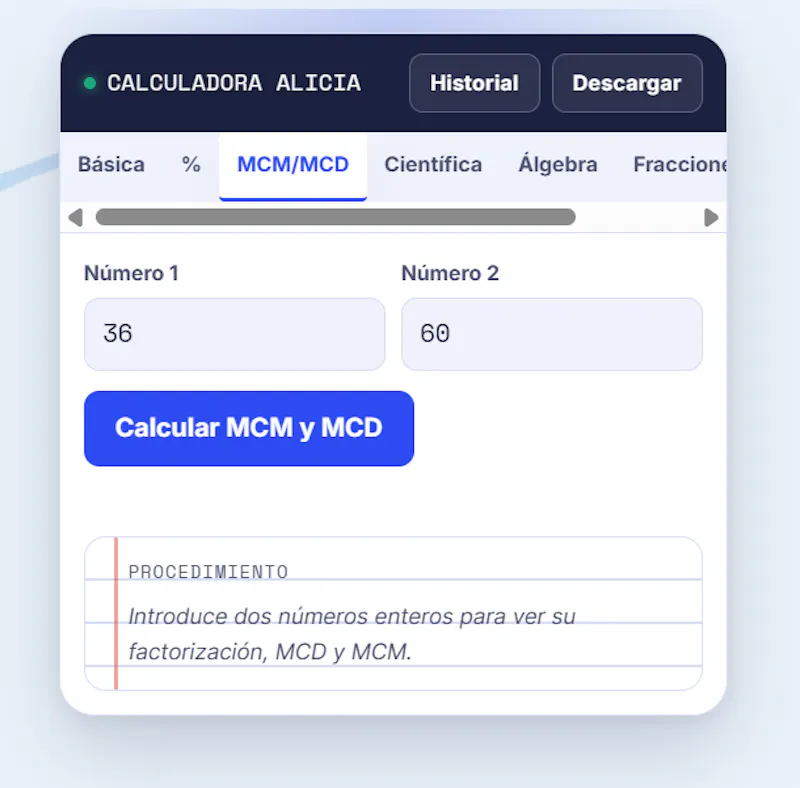 calculadora alicia screenshot 2
