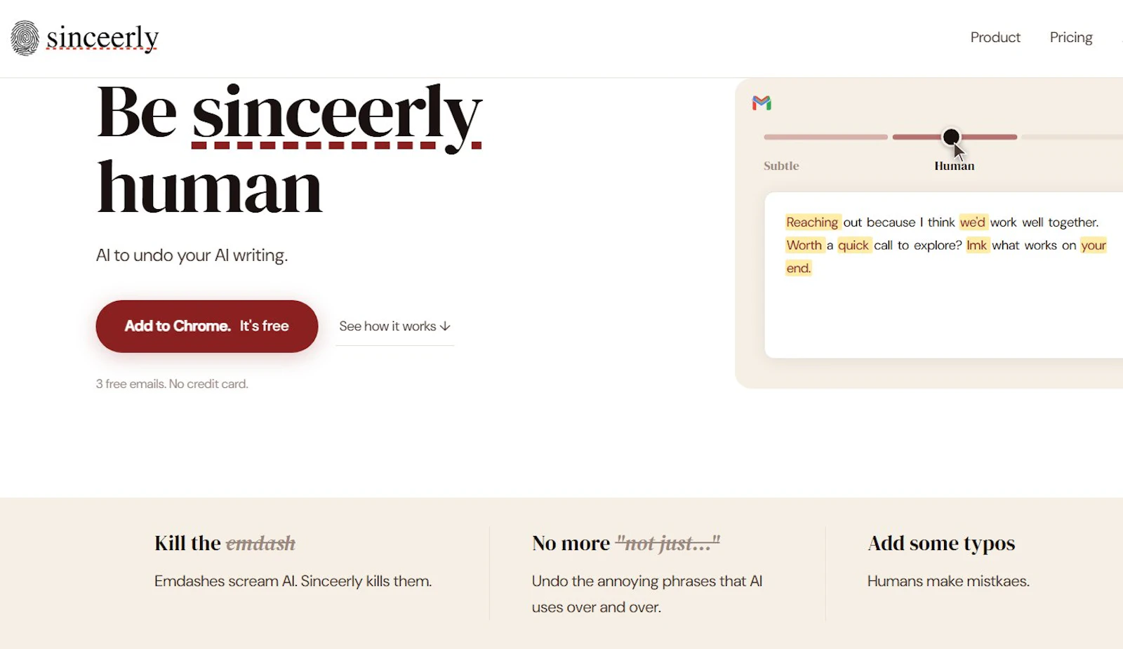 Sinceerly screenshot 2