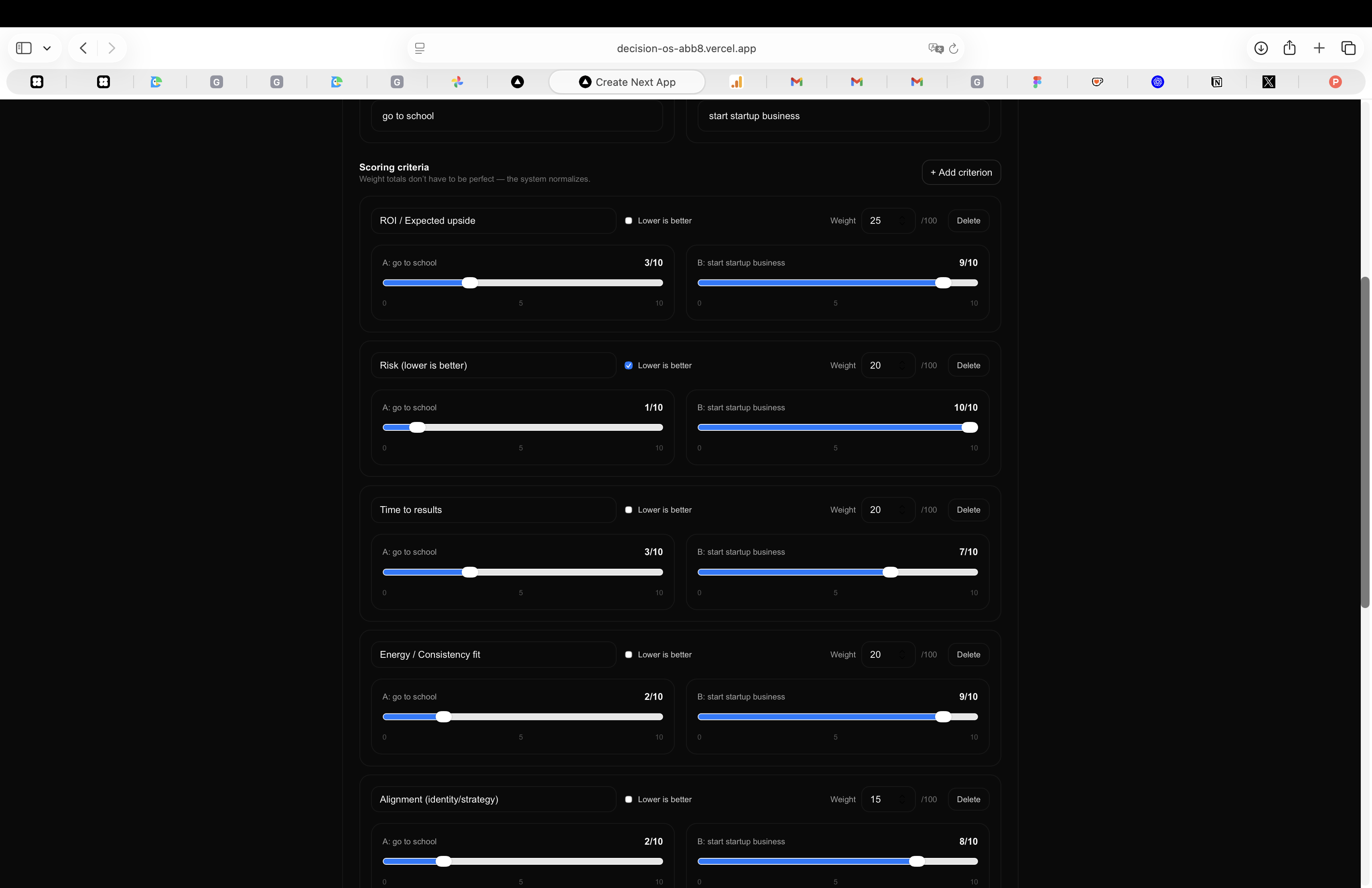 DecideOS - Screenshot 2 showing product features and functionality