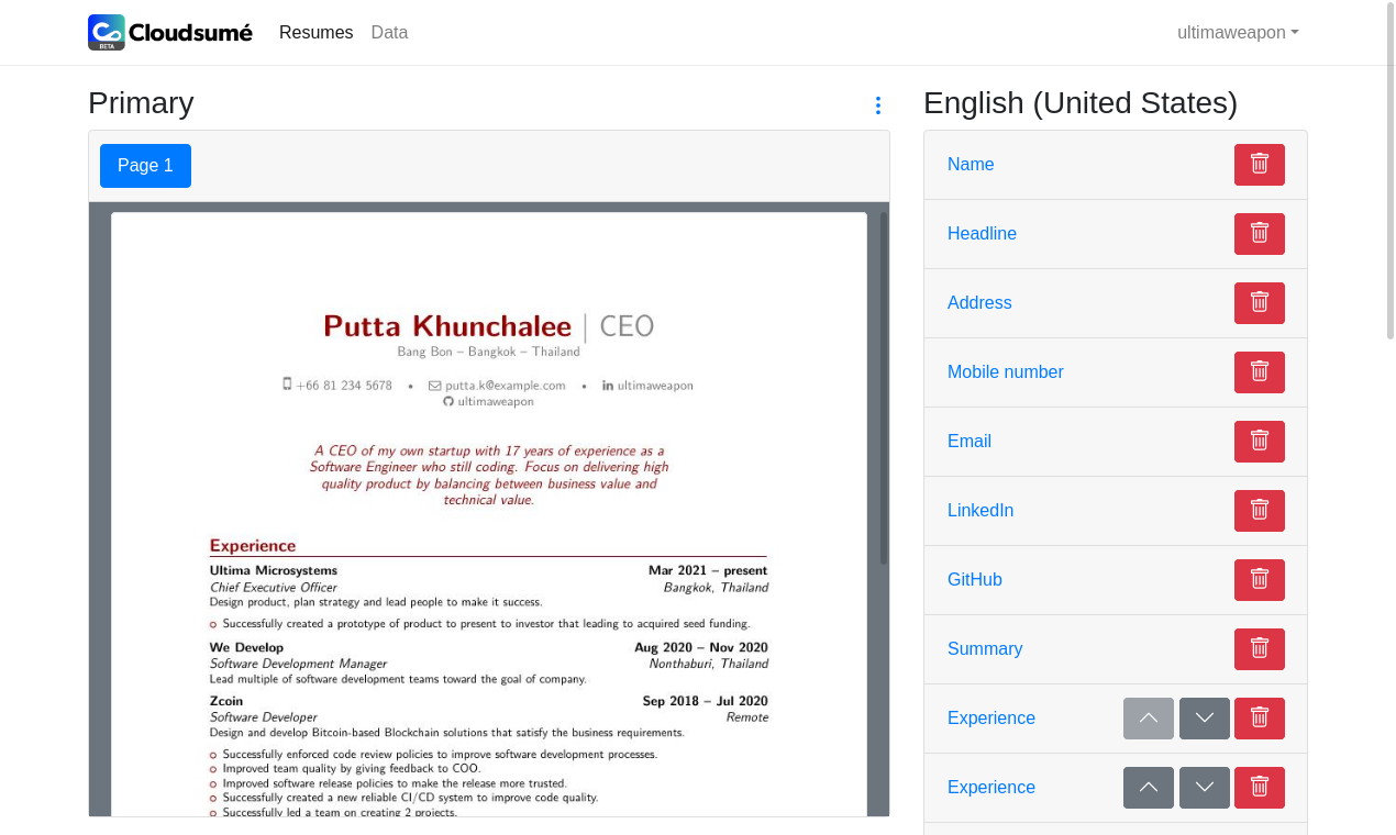 Cloudsumé gallery image