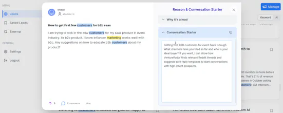 VentureRadar - Marketing using Reddit gallery image