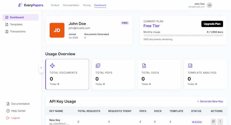 EveryPapers – Document Generation API screenshot 3