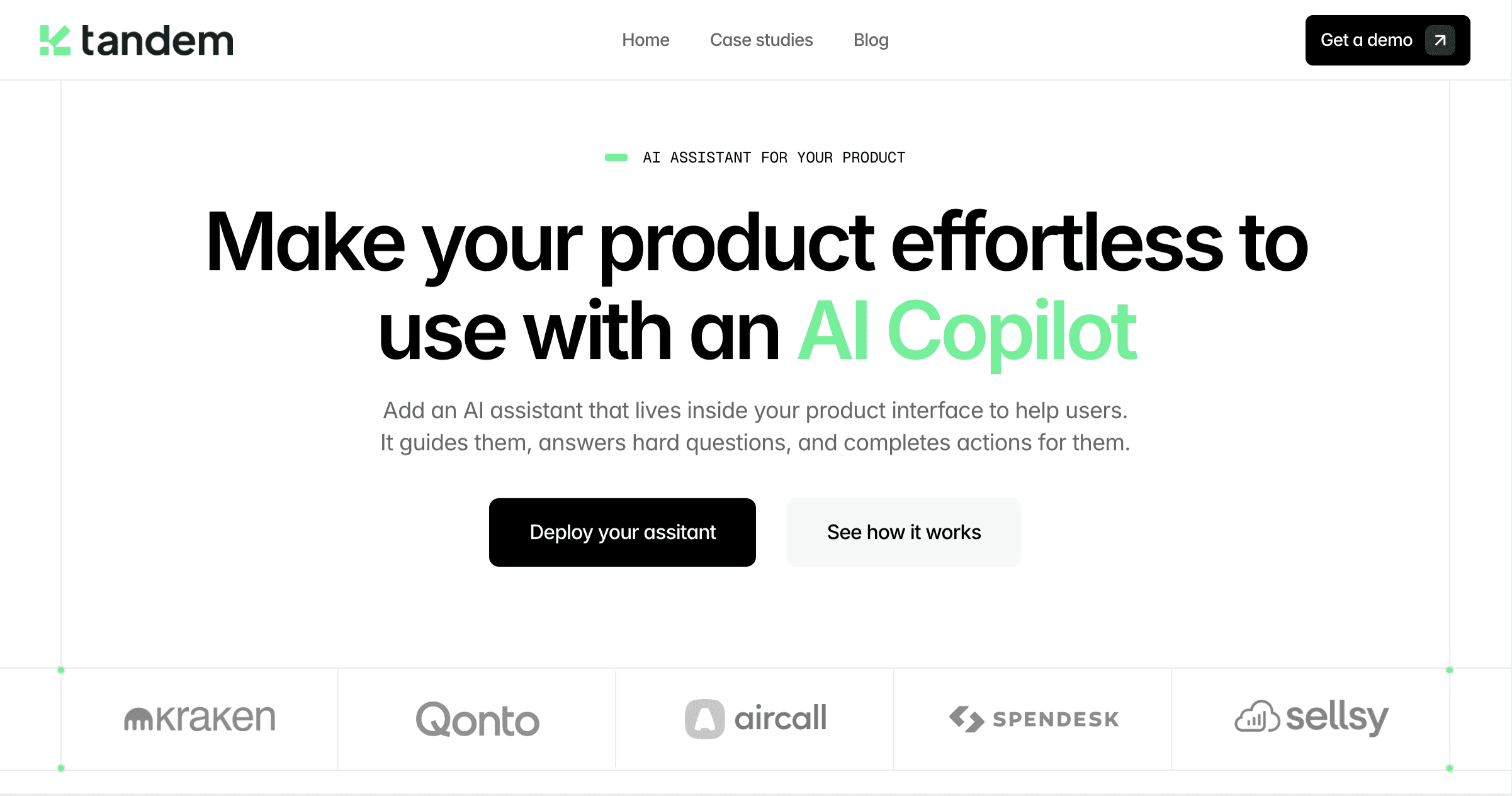 Tandem AI - Main product screenshot demonstrating key features and user interface