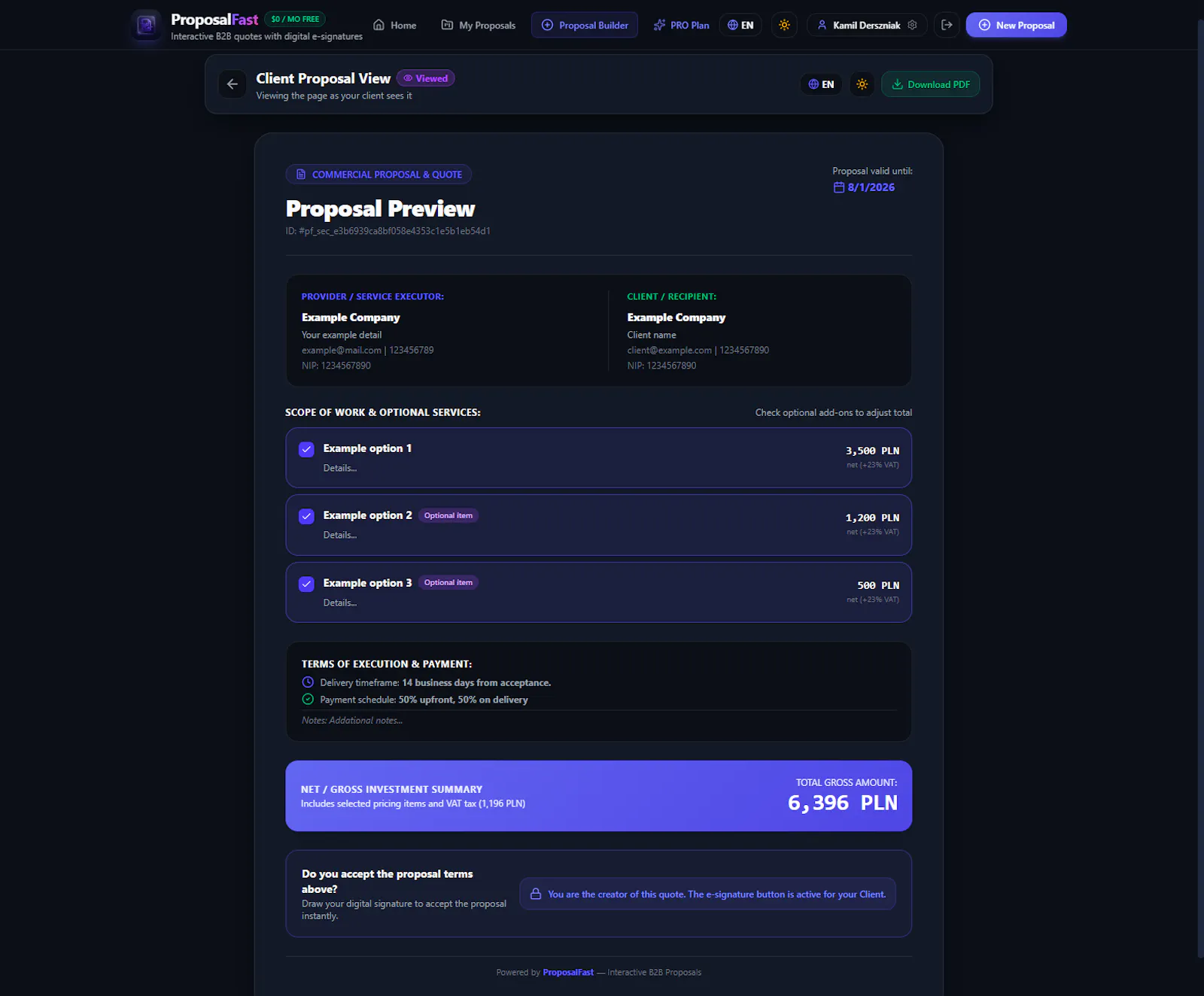 ProposalFast screenshot 1