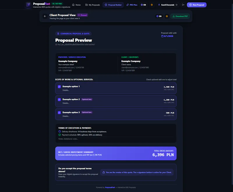 ProposalFast screenshot 1