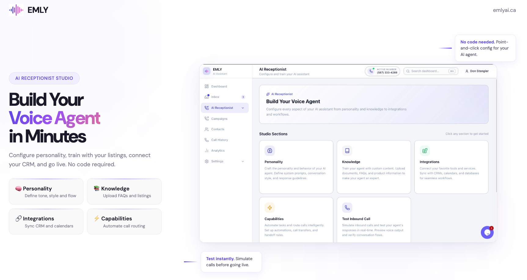 EMLY AI - Screenshot 2 showing product features and functionality