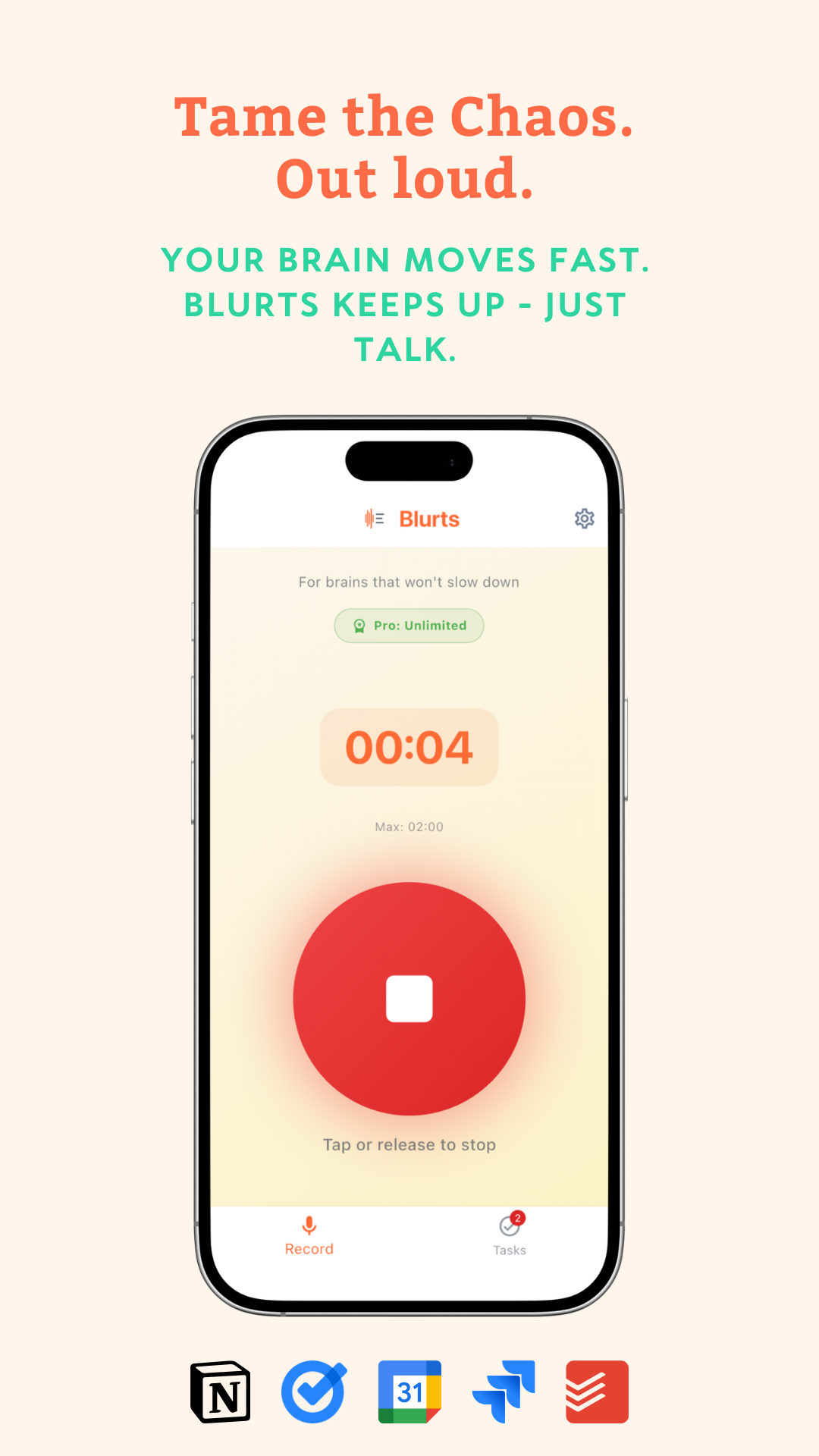 Blurts-Voice to Any Task App gallery image