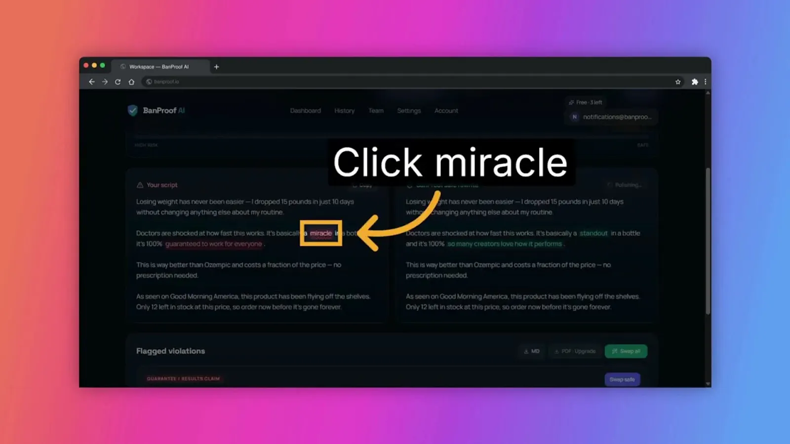  BanProof AI screenshot 1 (video preview)