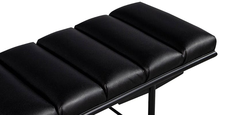 Sleek Modern Black Leather Accent Bench media 1