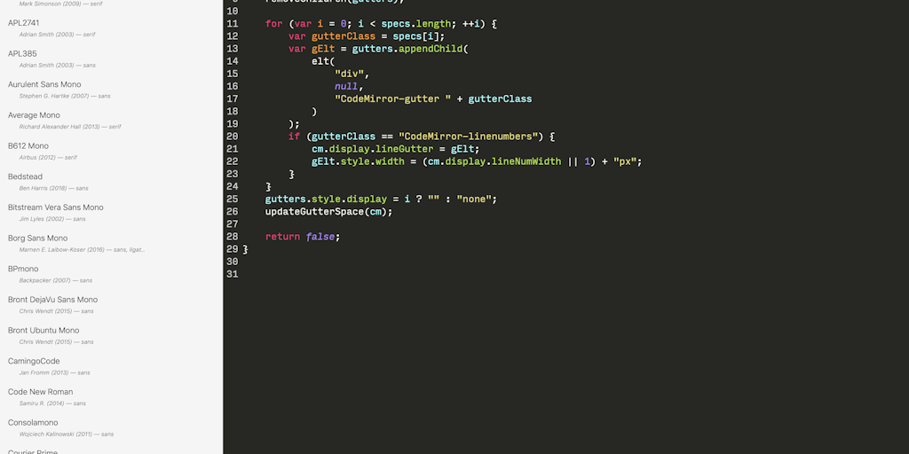 Programming Fonts: Test drive programming fonts online in your browser ...