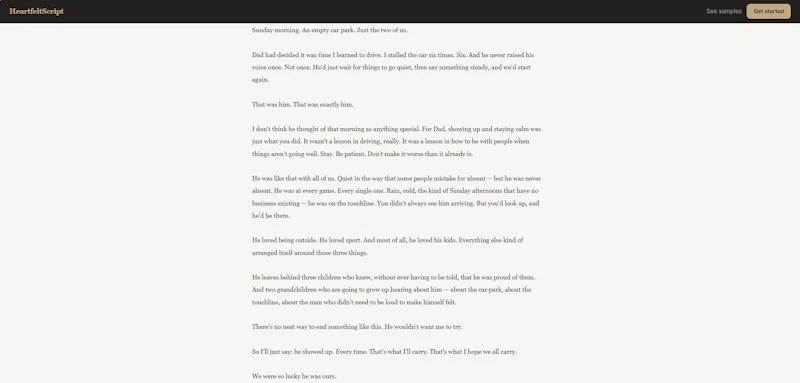 HeartfeltScript screenshot 3