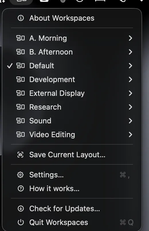Mac Workspaces gallery image