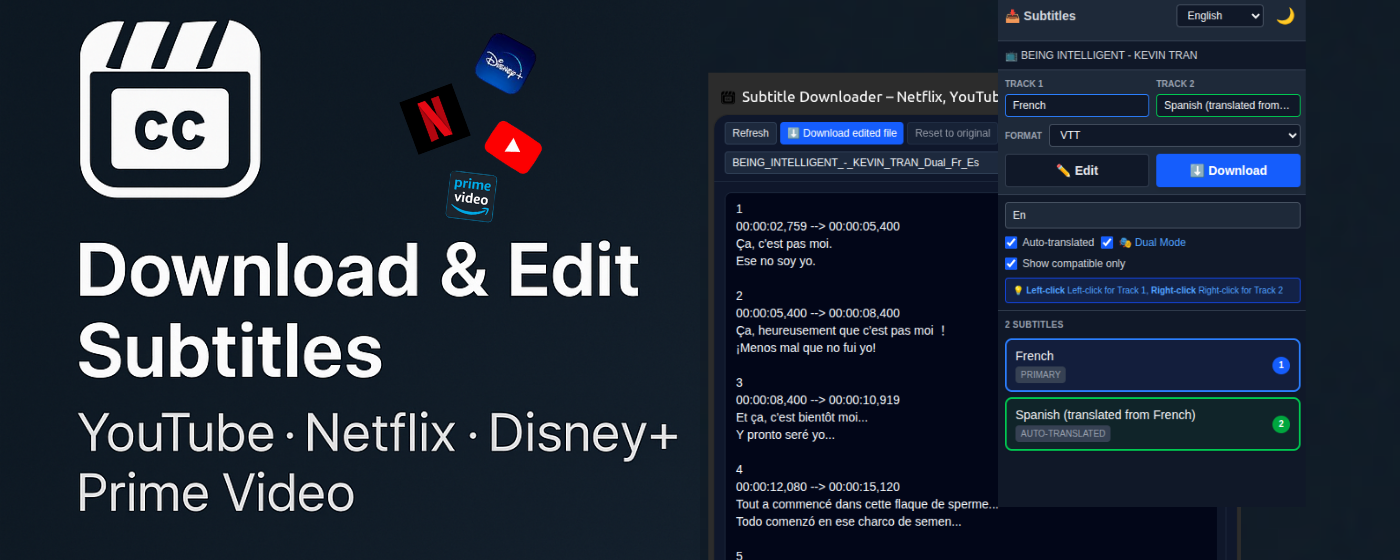 Subtitle Downloader for Netflix, YouTube gallery image