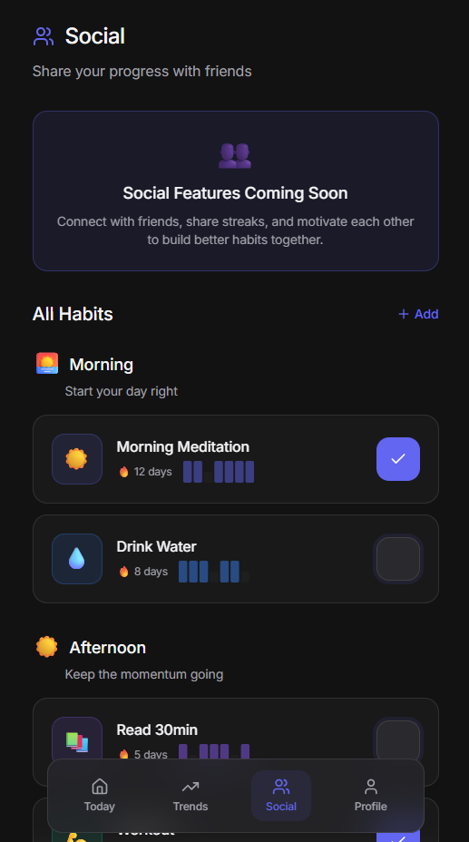 Design Habit Tracker App - Screenshot 4 showing product features and functionality