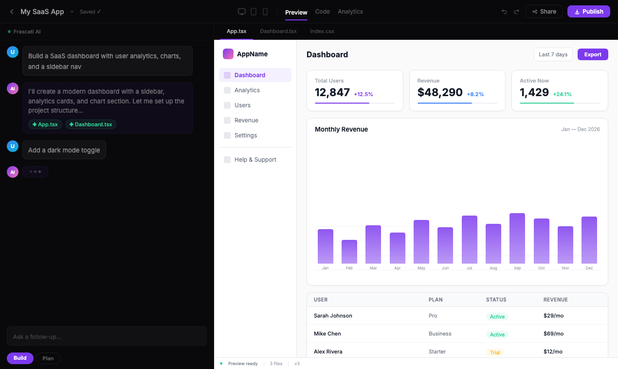 frascati.app - Screenshot 2 showing product features and functionality