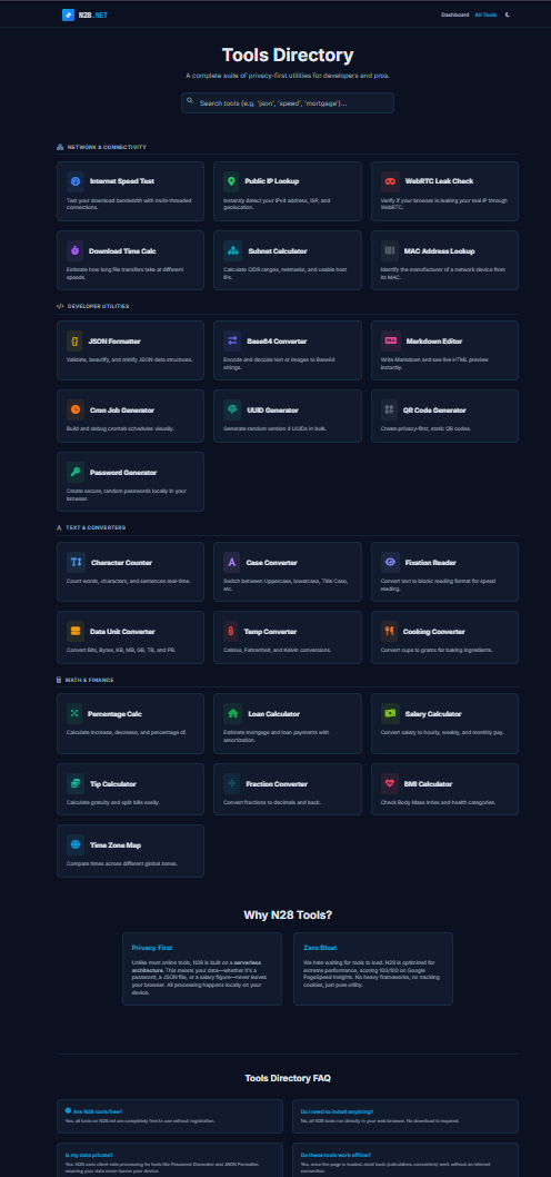 N28 Network Console - Screenshot 3 showing product features and functionality