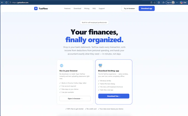 TaxFlow screenshot 1