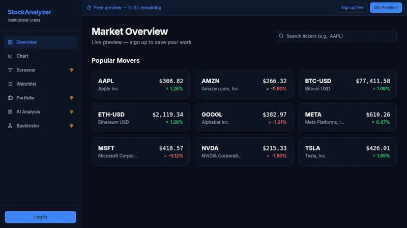 OpticTrade — Stock & Crypto Analysis screenshot 1
