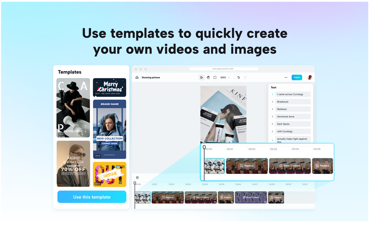 Editor de videos e imágenes de Capcut - Suite de creación de video y gráfico media 4