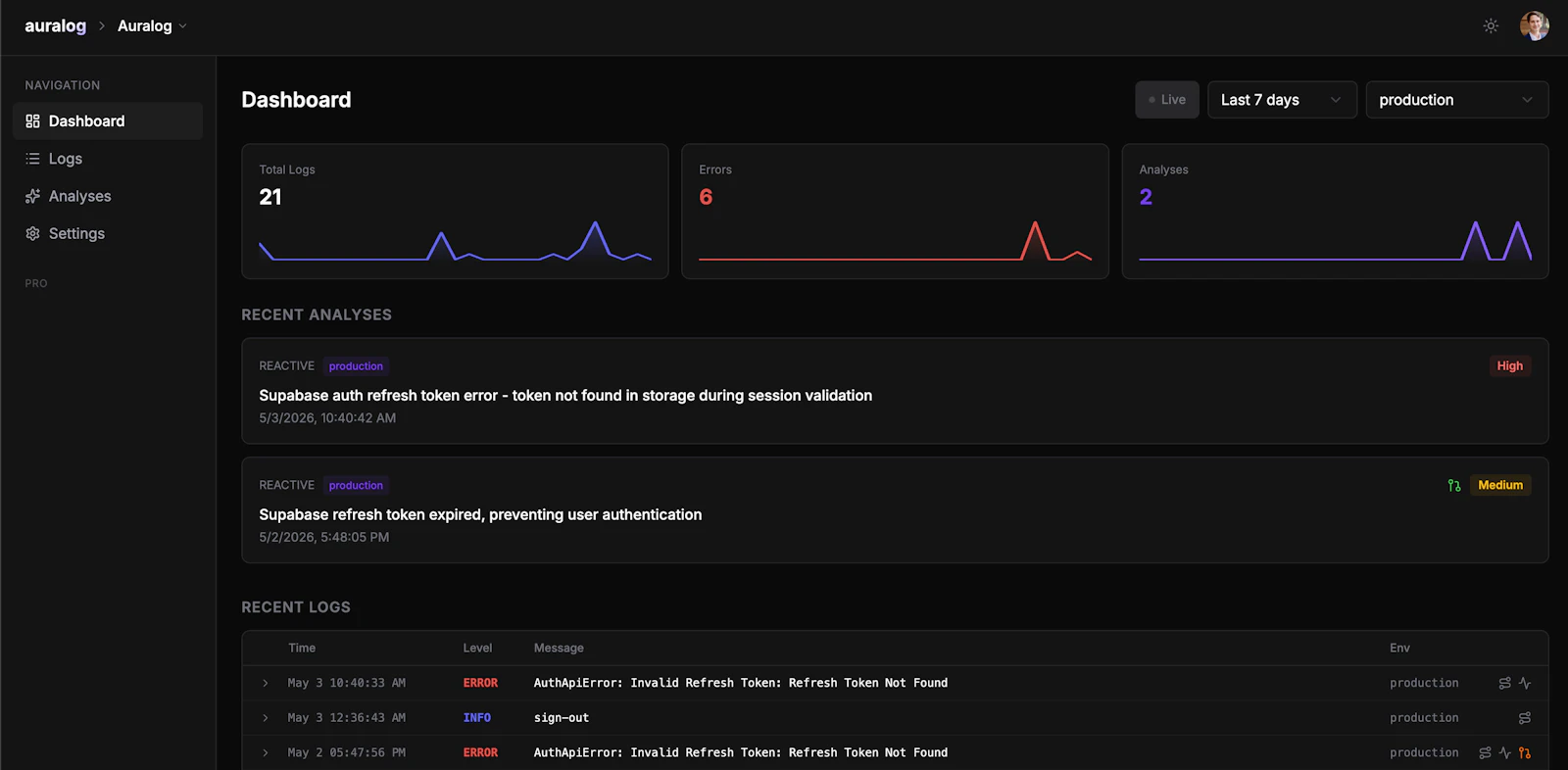 Auralog screenshot 2