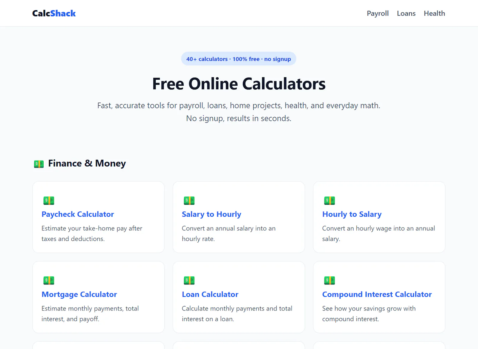 CalcShack screenshot 1