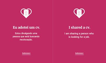 #adoteumcv = Share a CV gallery image