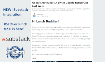 SEOForLunch Newsletter 2.0 gallery image