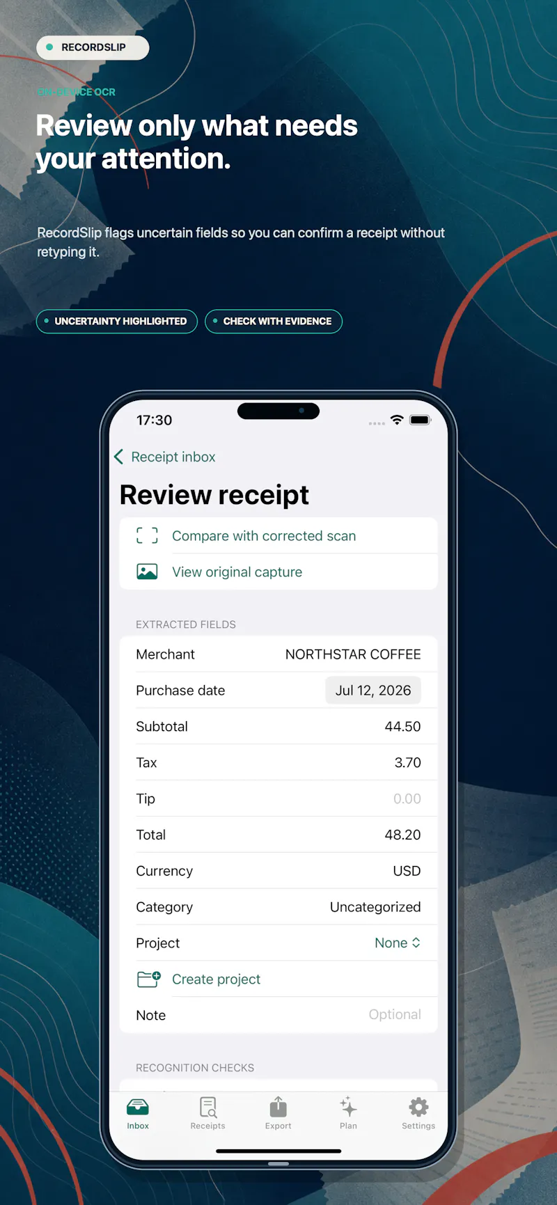 RecordSlip: Scan & Export screenshot 4