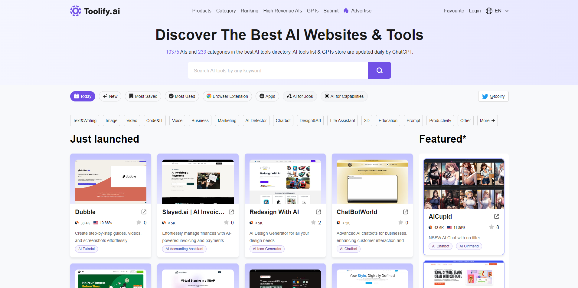 startuptile AI Tools Directory by Toolify AI-Largest AI navigation & discovery tool with multi-language