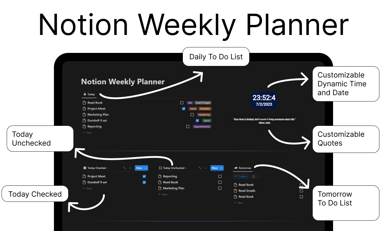 startuptile Notion Weekly Planner-An advenced Notion weekly planner