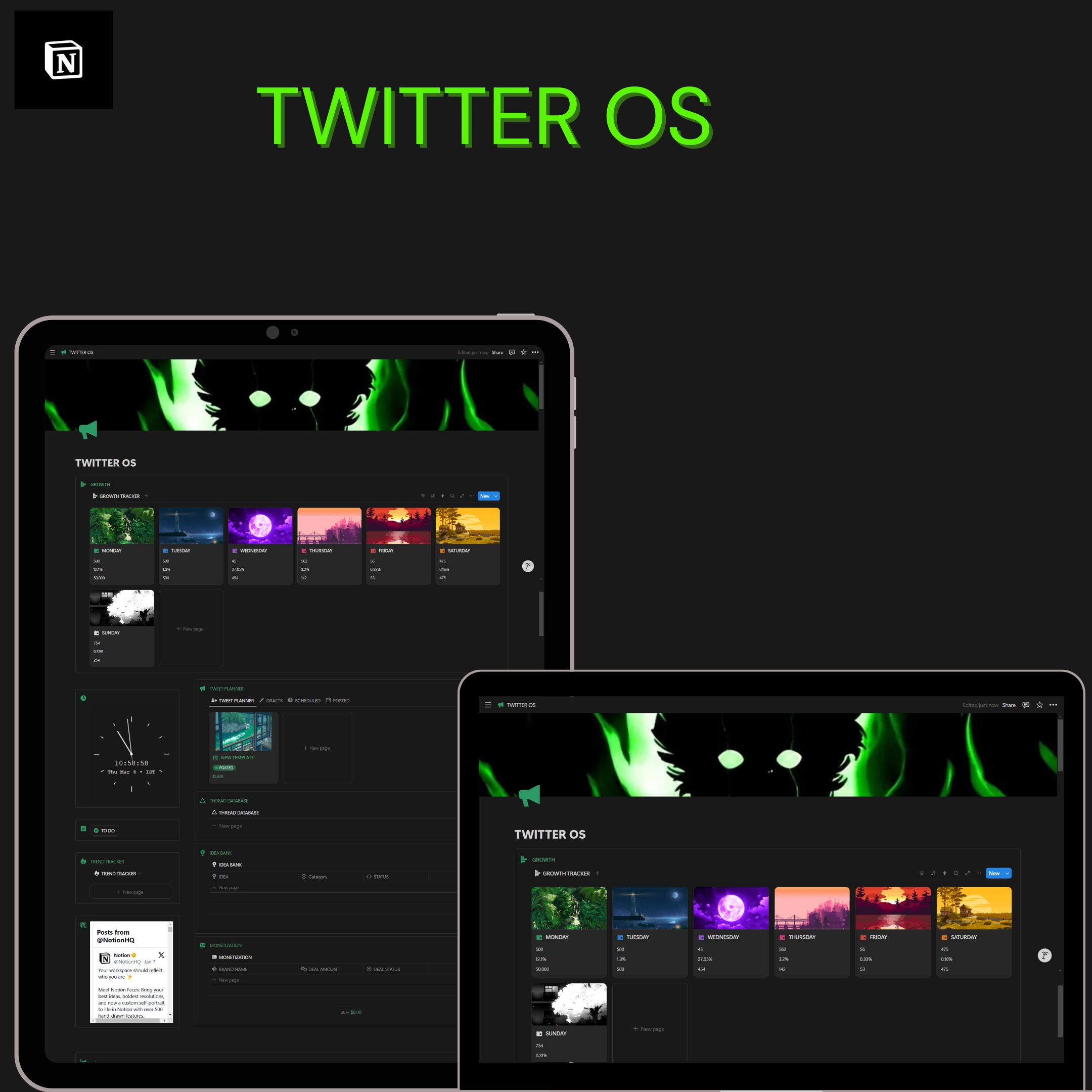 Mídia 1 de Modelo de noção do Twitter OS - Cresça seu Twitter como você nunca fez antes
