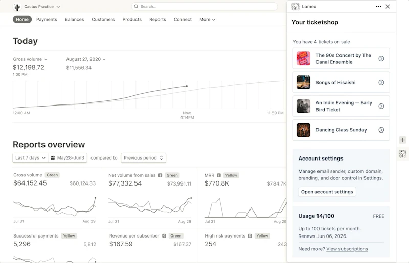 Lomeo - Stripe app for event ticketing screenshot 1