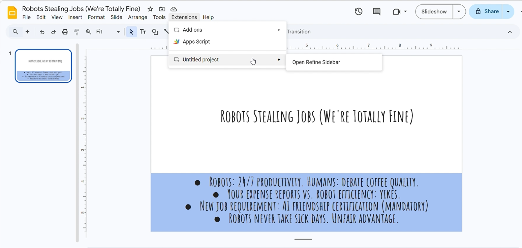 Google Slides AI Plugin gallery image